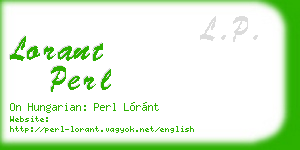 lorant perl business card
